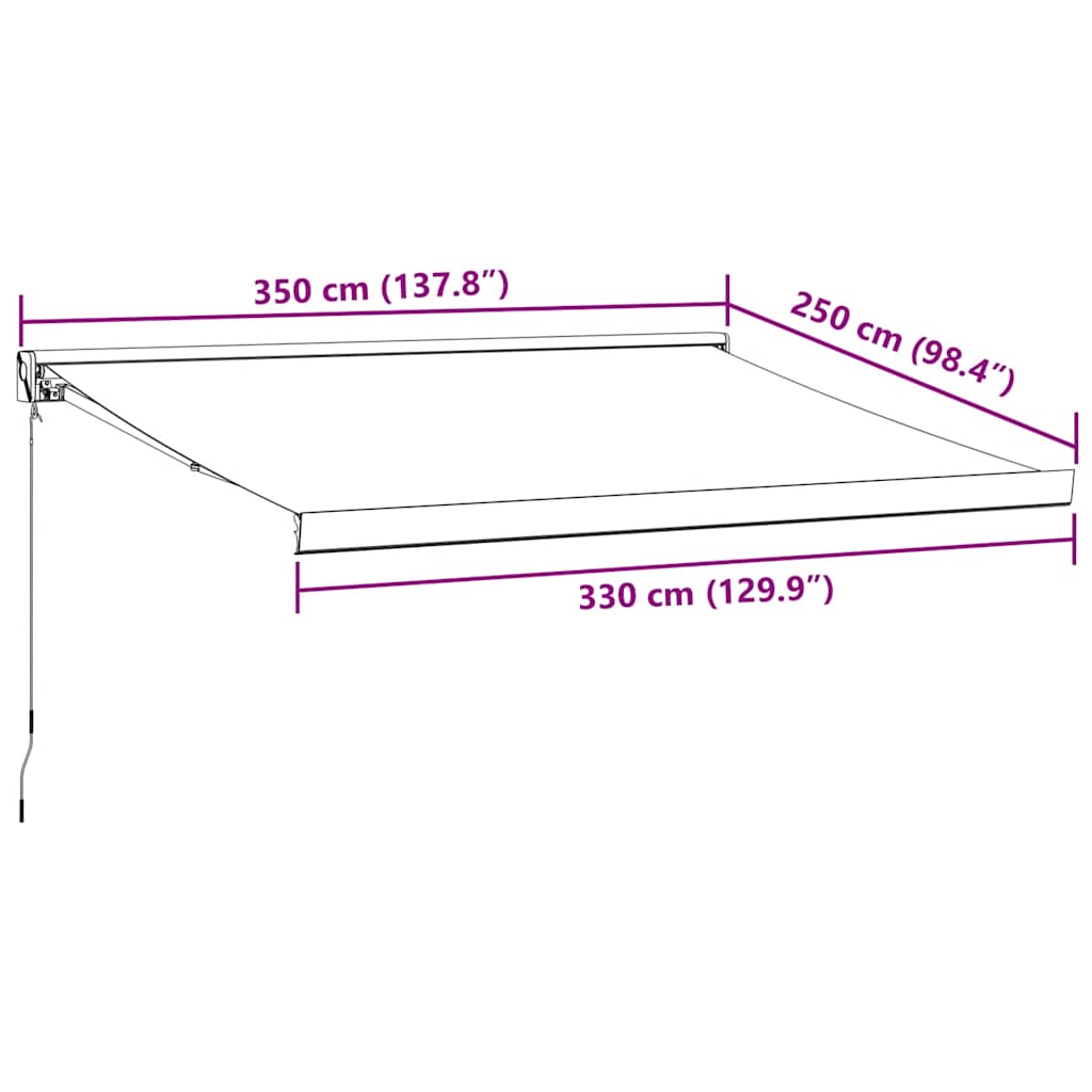 Tenda Sole Retrattile Manuale 350x250 cm Marrone