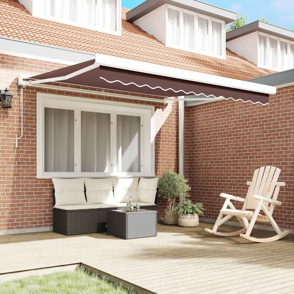 Tenda retrattile Marrone 300 x 250 cm Tessuto e Metallo