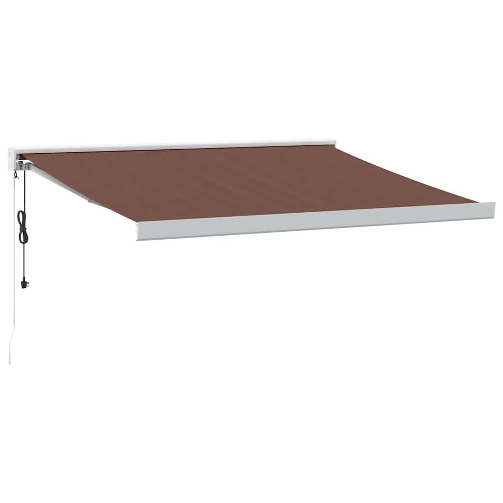Tenda retrattile Marrone 350 x 250 cm Tessuto e Metallo