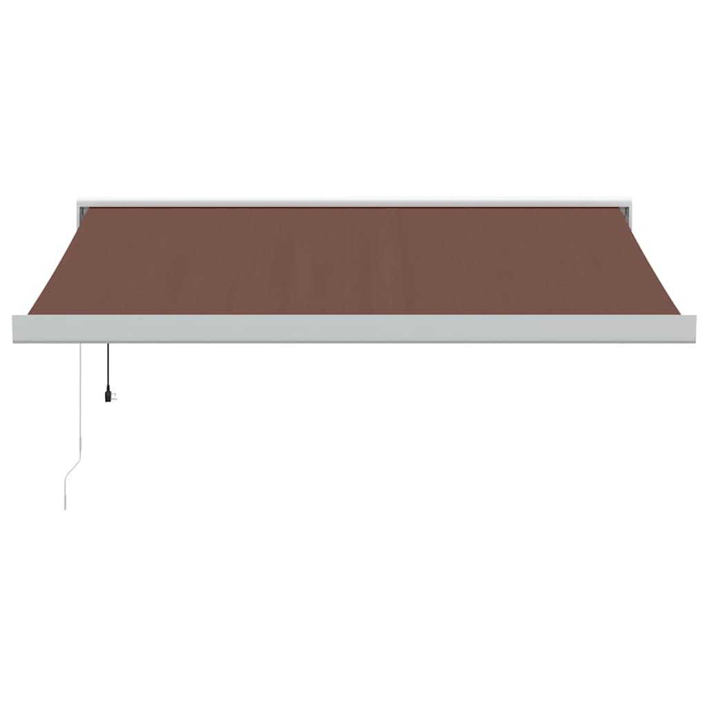 Tenda retrattile Marrone 350 x 250 cm Tessuto e Metallo