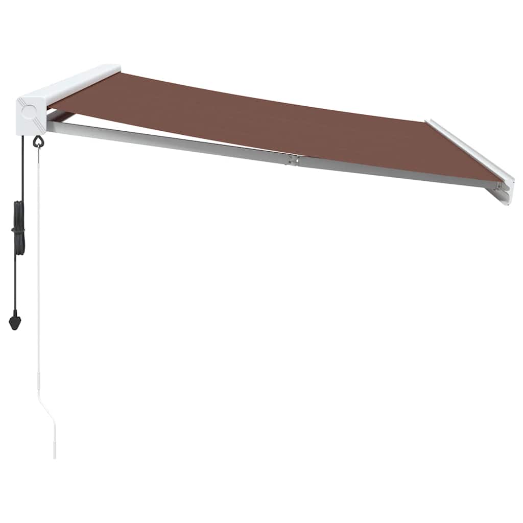 Tenda retrattile Marrone 350 x 250 cm Tessuto e Metallo