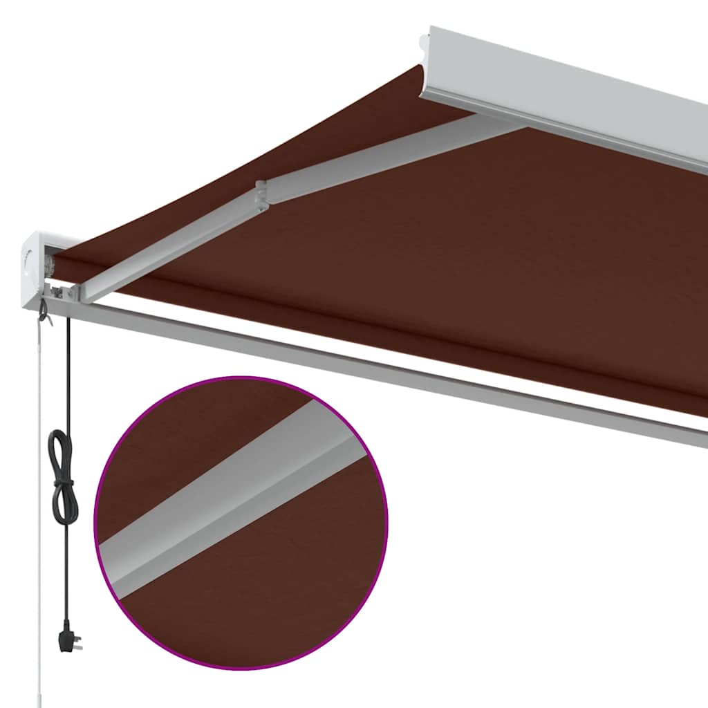 Tenda retrattile Marrone 350 x 250 cm Tessuto e Metallo