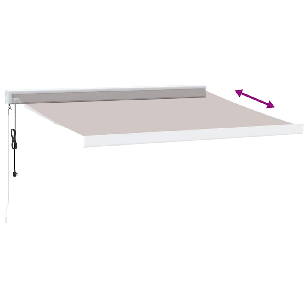 Tenda retrattile Marrone 350 x 250 cm Tessuto e Metallo