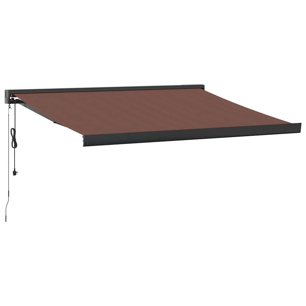 Tenda retrattile Marrone con Cornice Antracite 350 x 250 cm