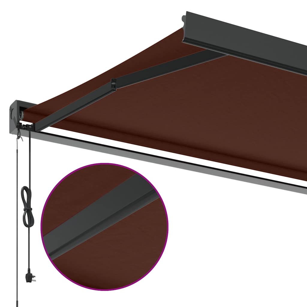 Tenda retrattile Marrone con Cornice Antracite 350 x 250 cm