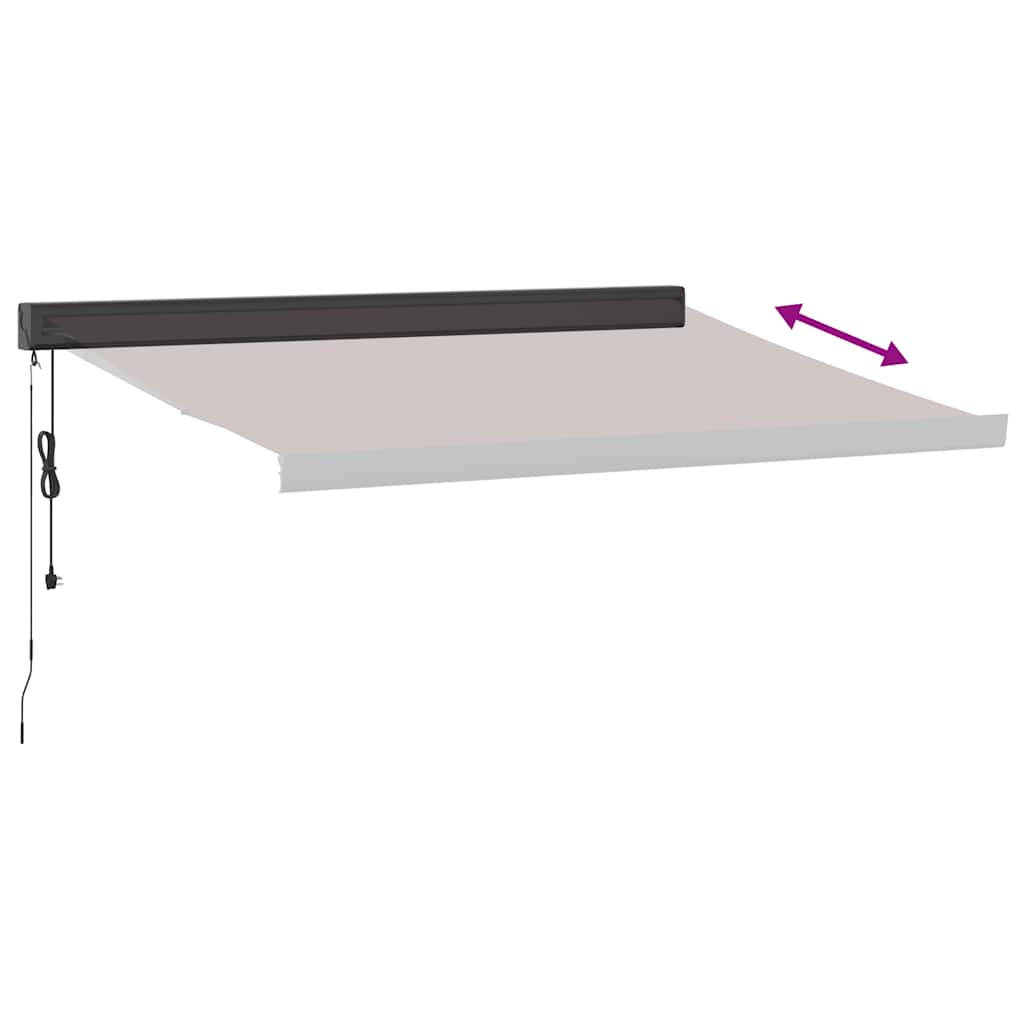 Tenda retrattile Marrone con Cornice Antracite 350 x 250 cm