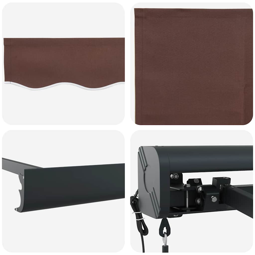 Tenda retrattile Marrone con Cornice Antracite 450 × 300 cm