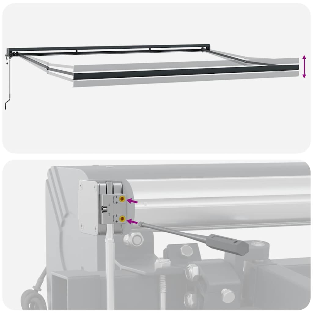 Tenda retrattile Marrone con Cornice Antracite 450 × 300 cm