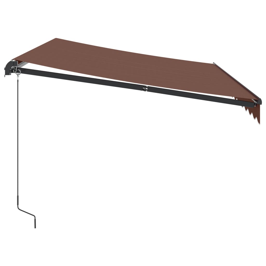 Tenda Retrattile Manuale con LED 350x250 cm Marrone