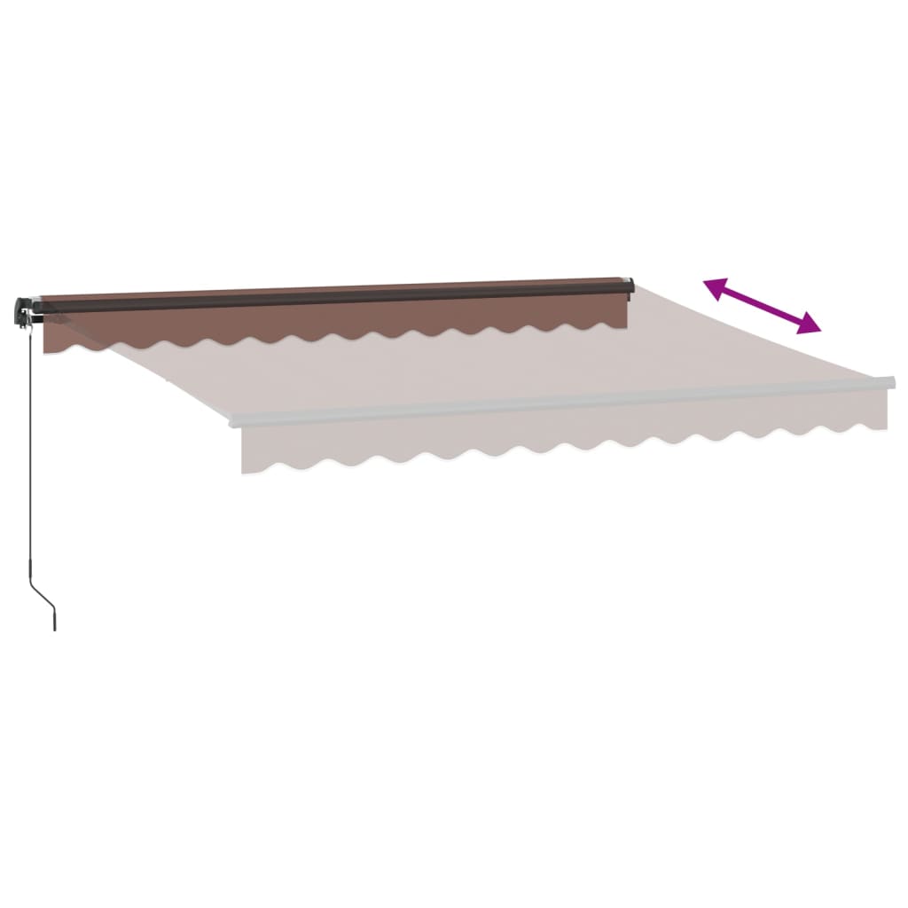 Tenda Retrattile Manuale con LED 350x250 cm Marrone