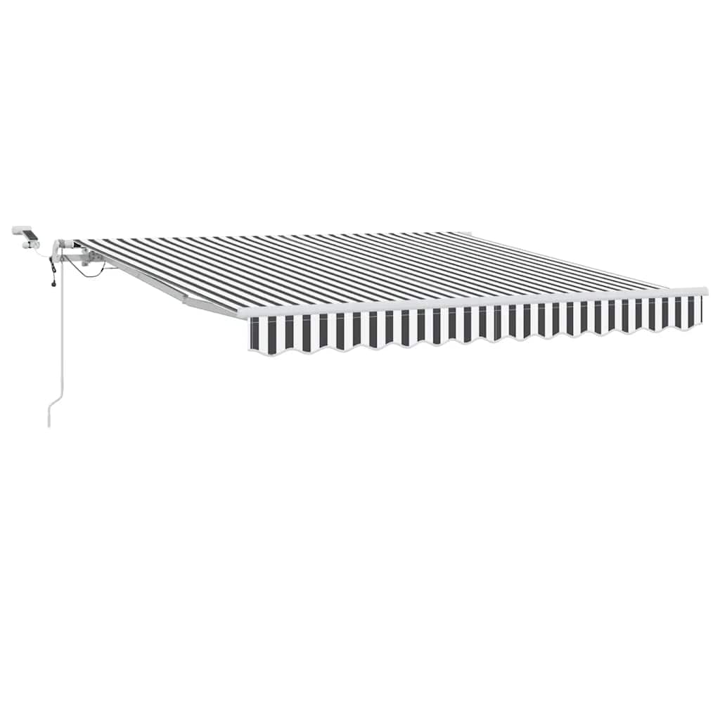 Tenda Retrattile Automatica LED Antracite e Bianco 300x250 cm