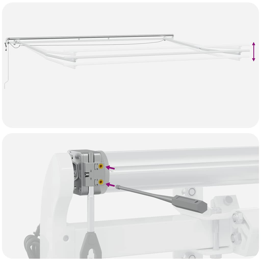 Tenda Retrattile Automatica LED Antracite e Bianco 450x300 cm