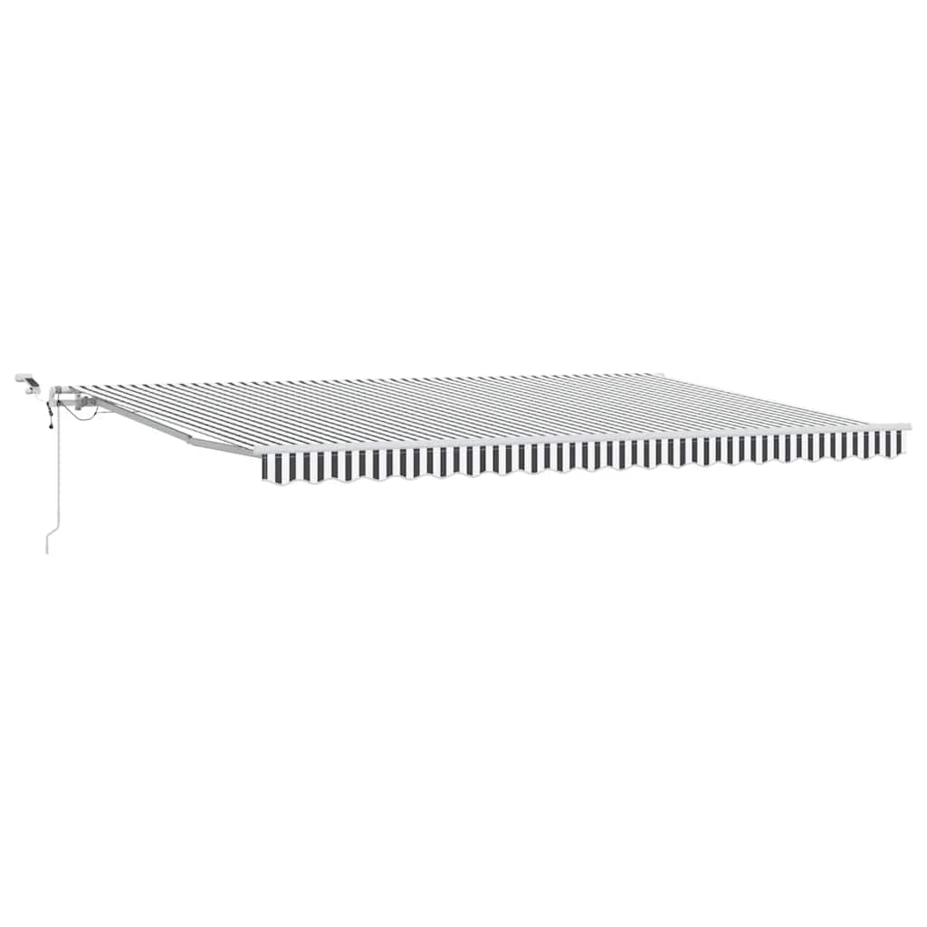 Tenda Retrattile Automatica LED Antracite e Bianco 500x300 cm