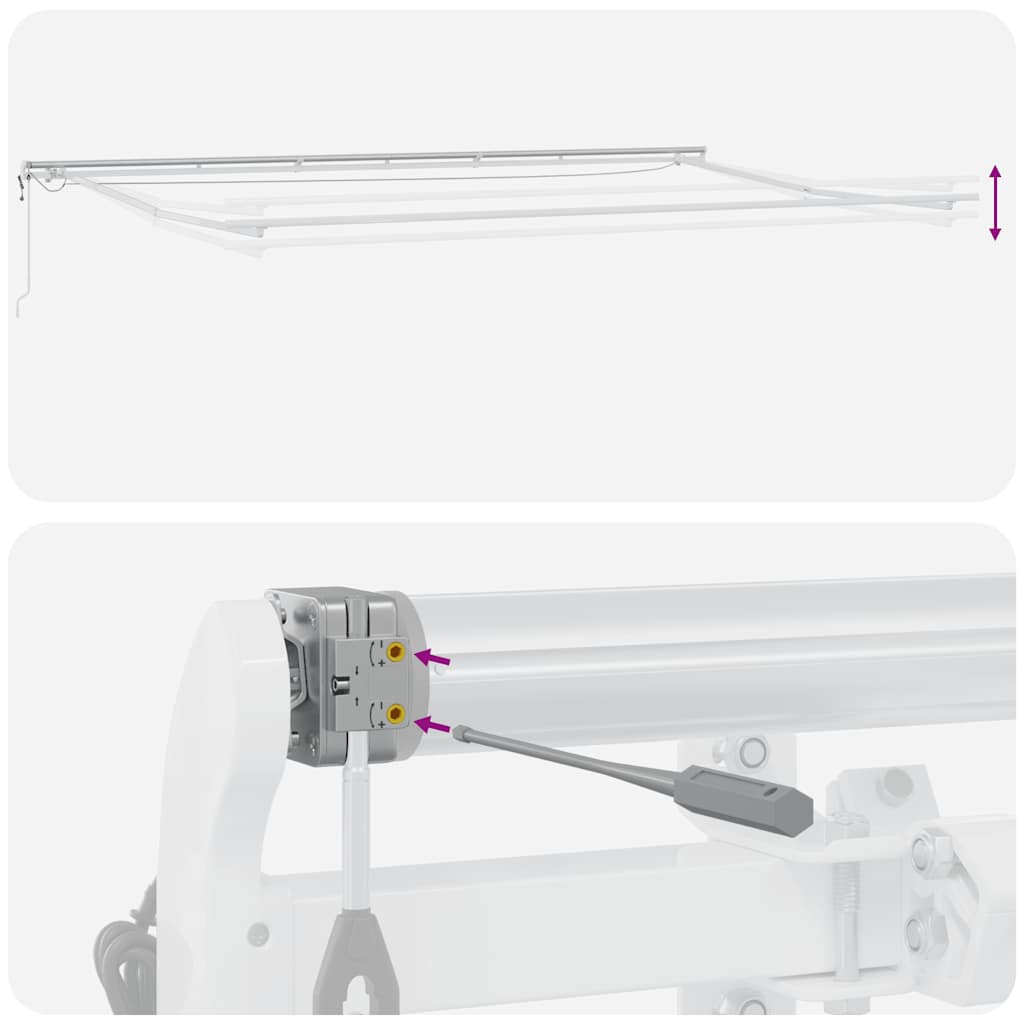 Tenda Retrattile Automatica LED Antracite e Bianco 600x300 cm