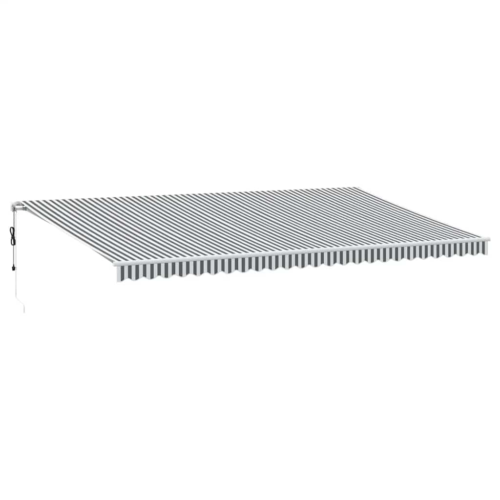 Tenda Retrattile Automatica LED Antracite e Bianco 600x300 cm
