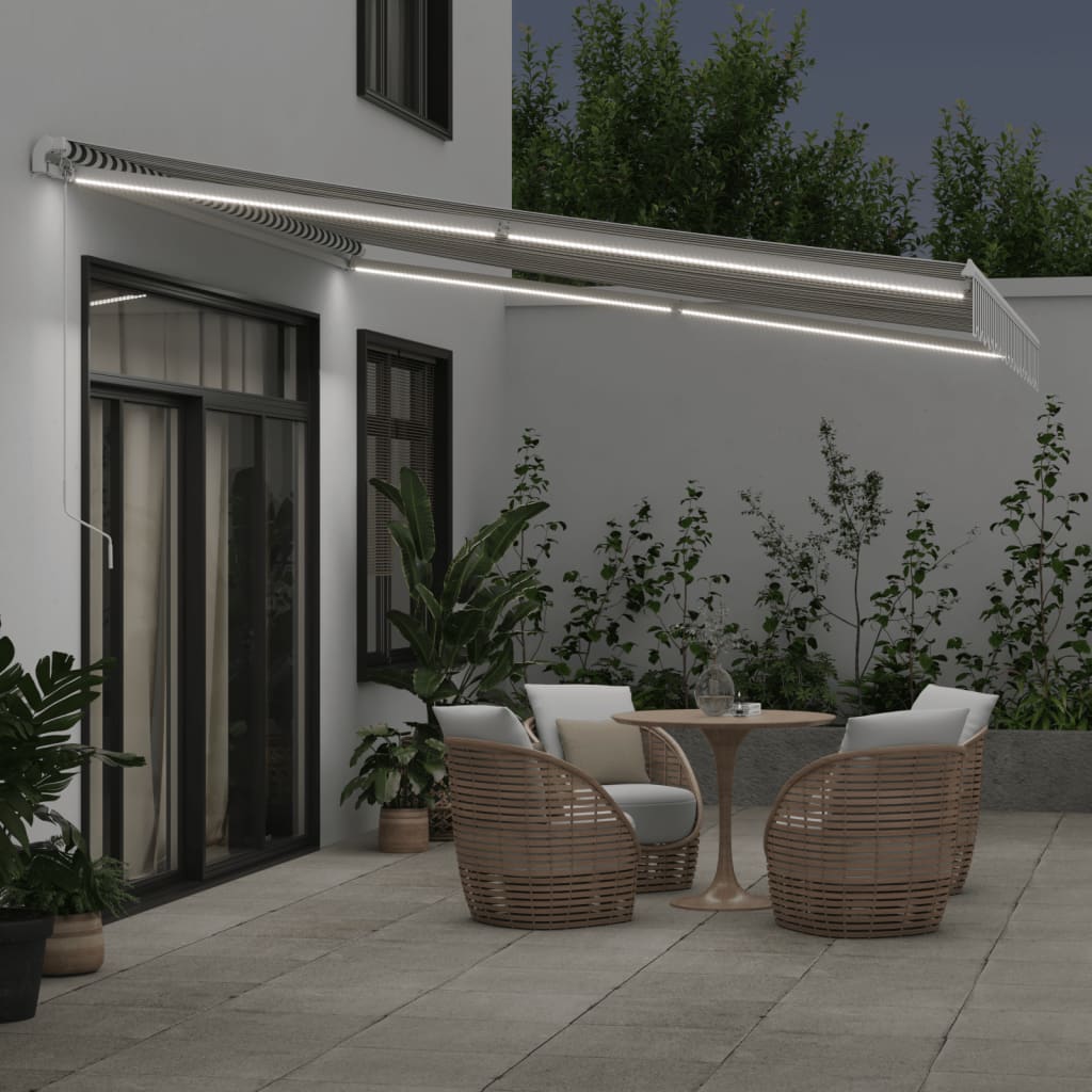 Tenda retrattile Antracite e Bianco 400 × 350 cm