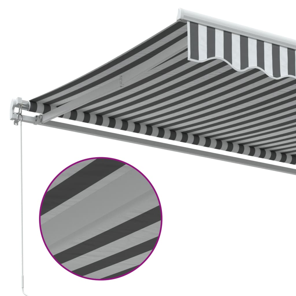 Tenda retrattile Antracite e Bianco 450 × 350 cm