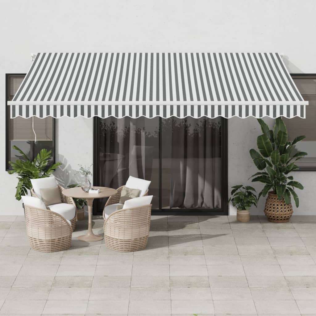 Tenda retrattile Antracite e Bianco 450 × 350 cm