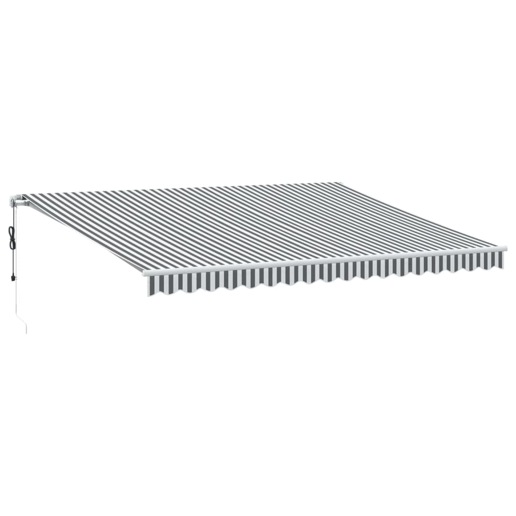 Tenda Sole Retrattile Automatica 450x350 cm Antracite e Bianco