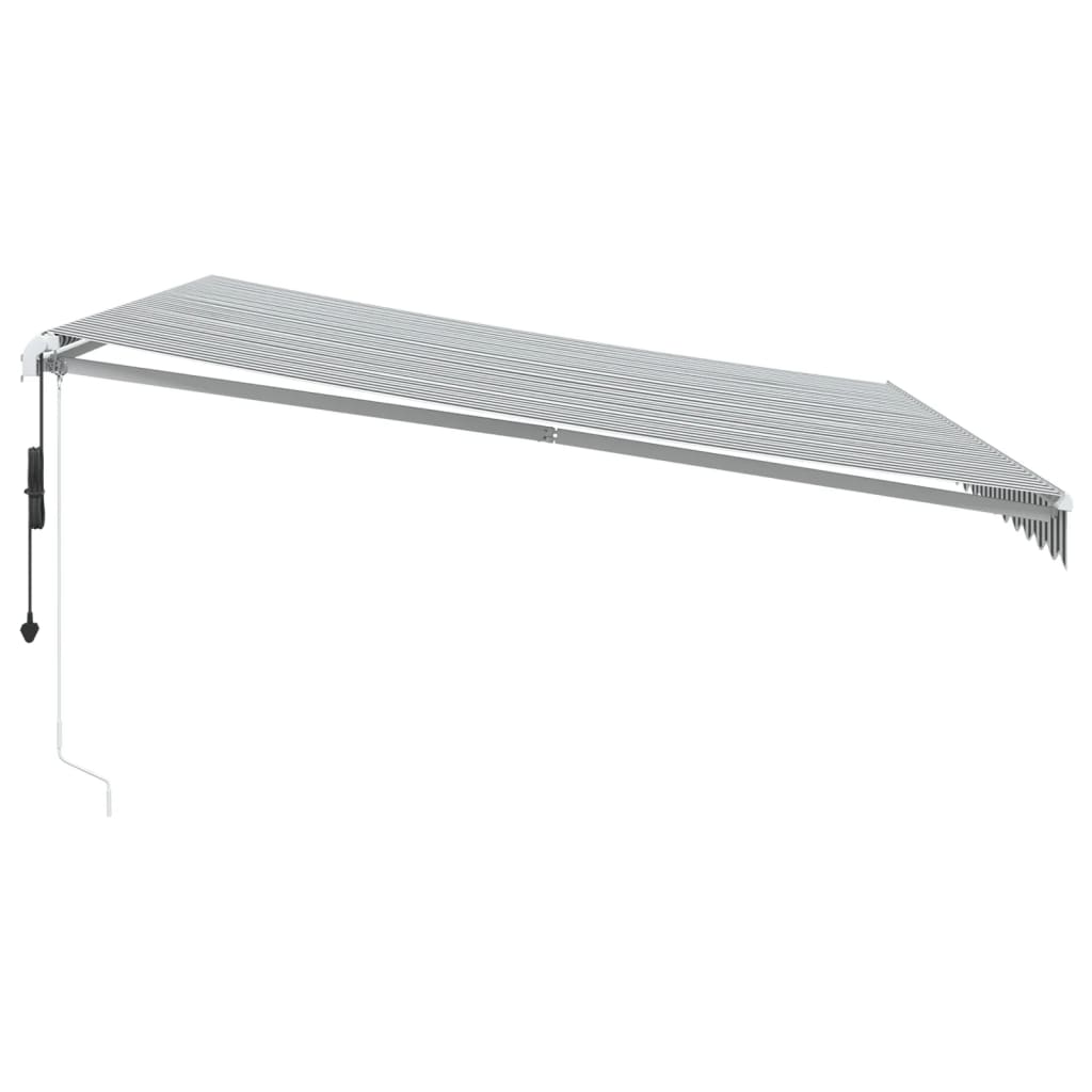Tenda Sole Retrattile Automatica 450x350 cm Antracite e Bianco