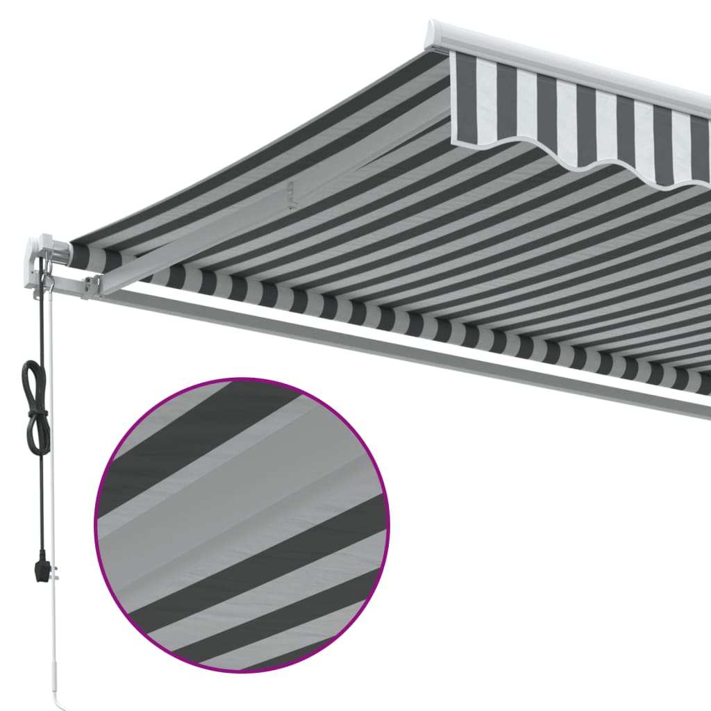 Tenda Sole Retrattile Automatica 450x350 cm Antracite e Bianco