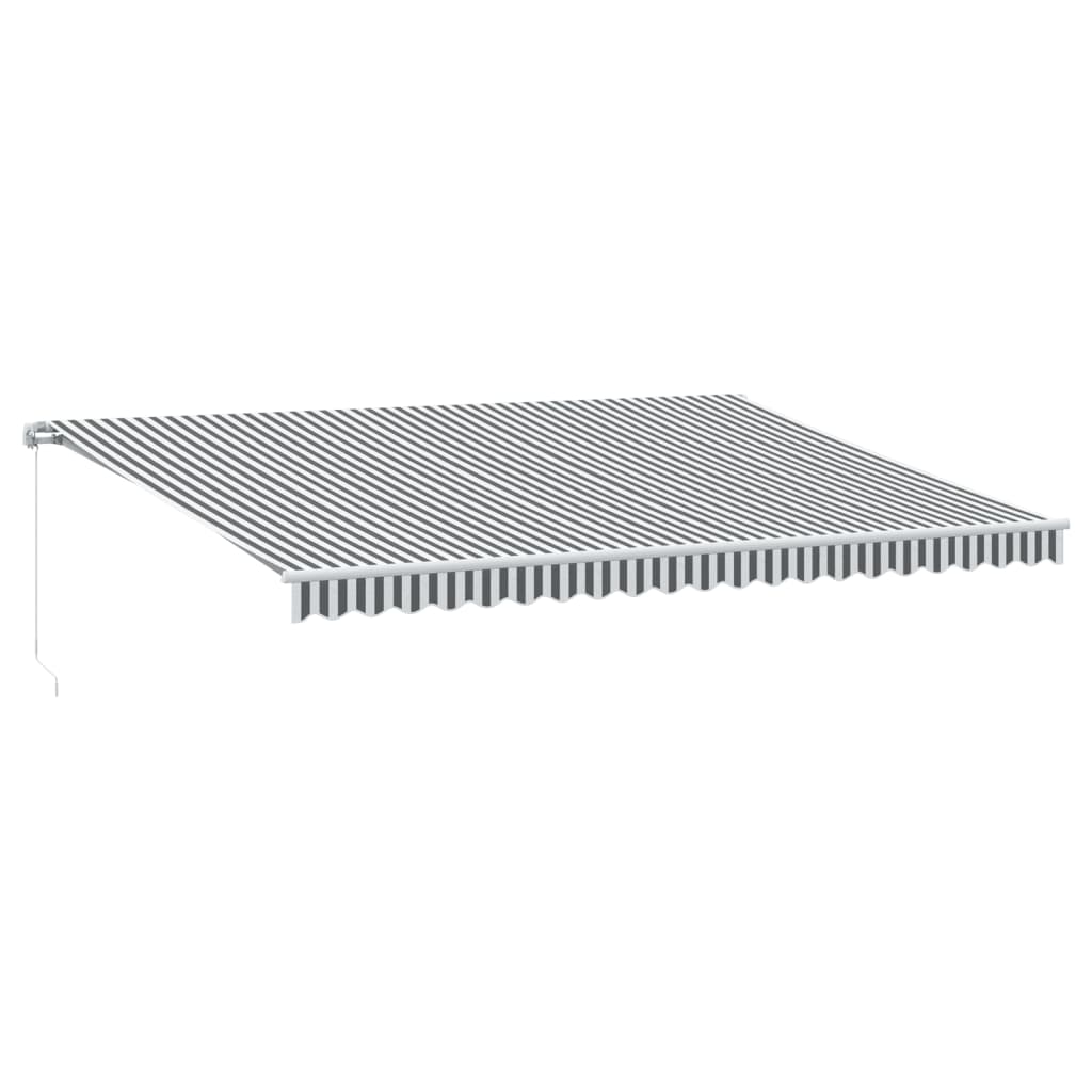 Tenda retrattile Antracite e Bianco 500 × 350 cm