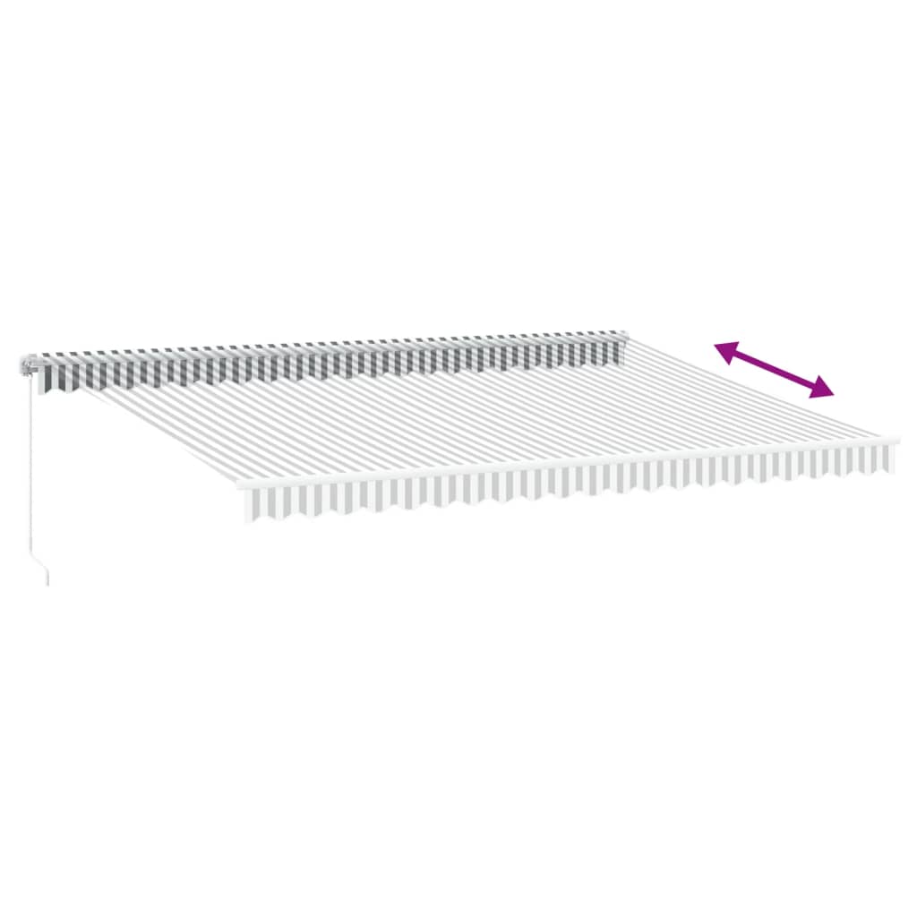 Tenda retrattile Antracite e Bianco 500 × 350 cm