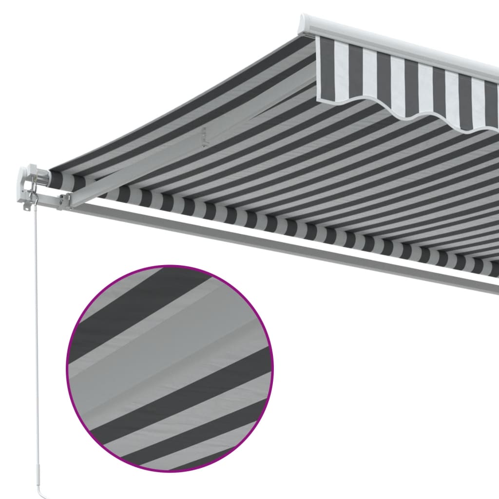 Tenda retrattile Antracite e Bianco 600 × 350 cm