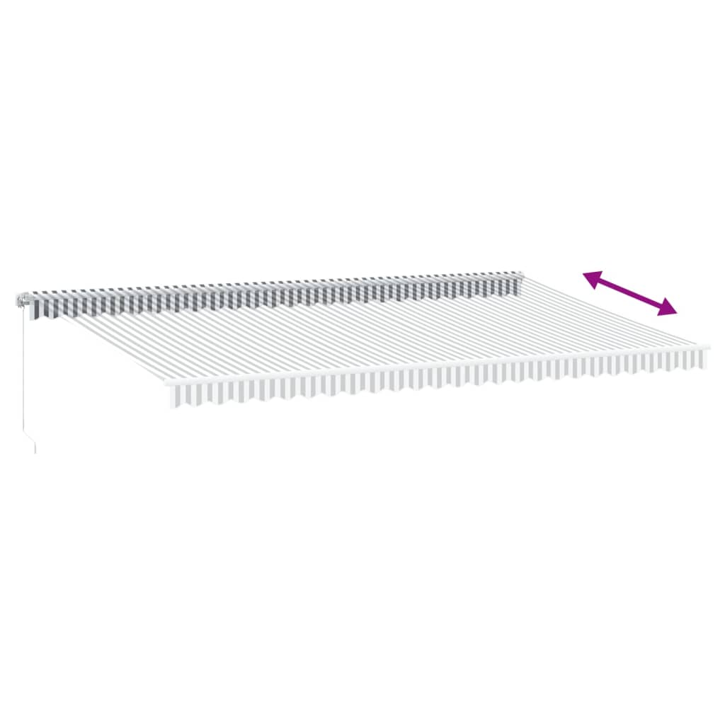 Tenda retrattile Antracite e Bianco 600 × 350 cm