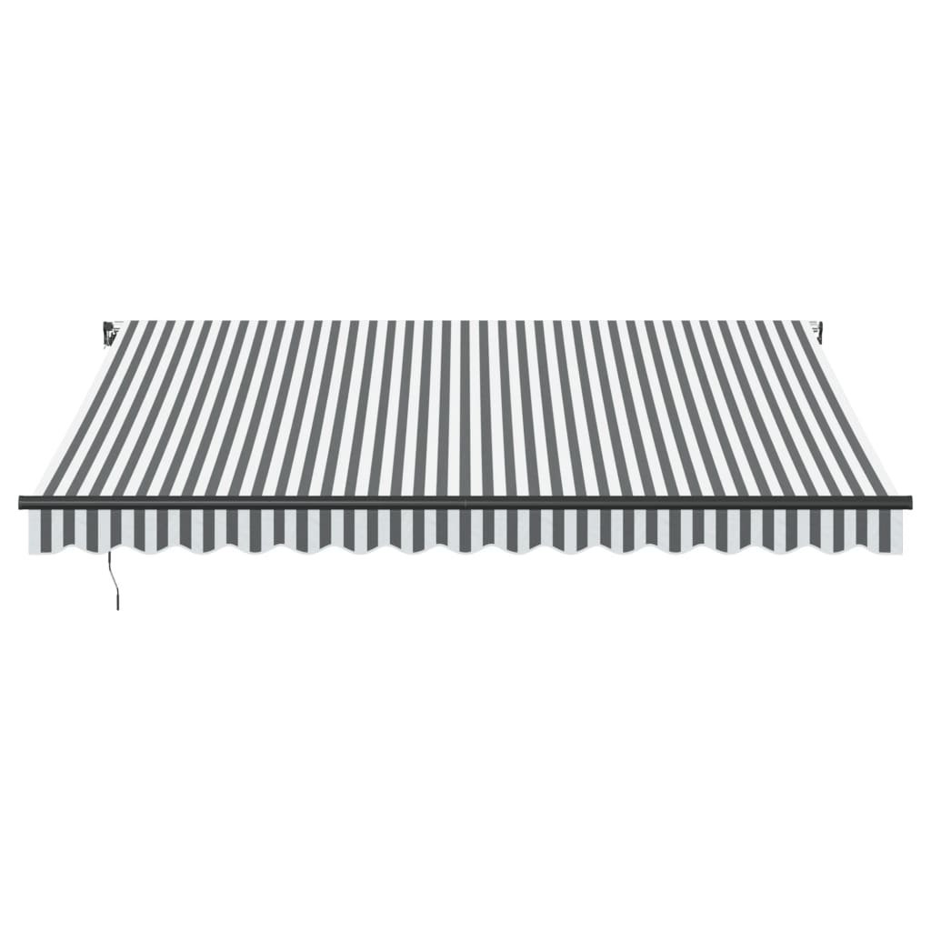 Tenda da Sole Retrattile Manuale Antracite e Bianco 400x350 cm