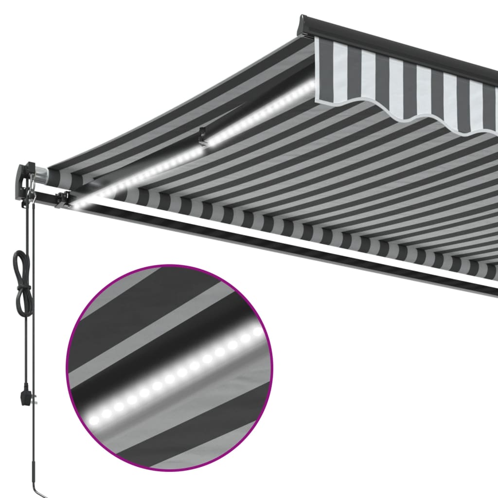 Tenda retrattile Antracite e Bianco 400 × 350 cm Poliestere