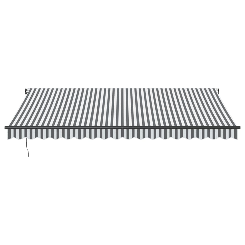 Tenda da Sole Retrattile Manuale Antracite e Bianco 450x350 cm