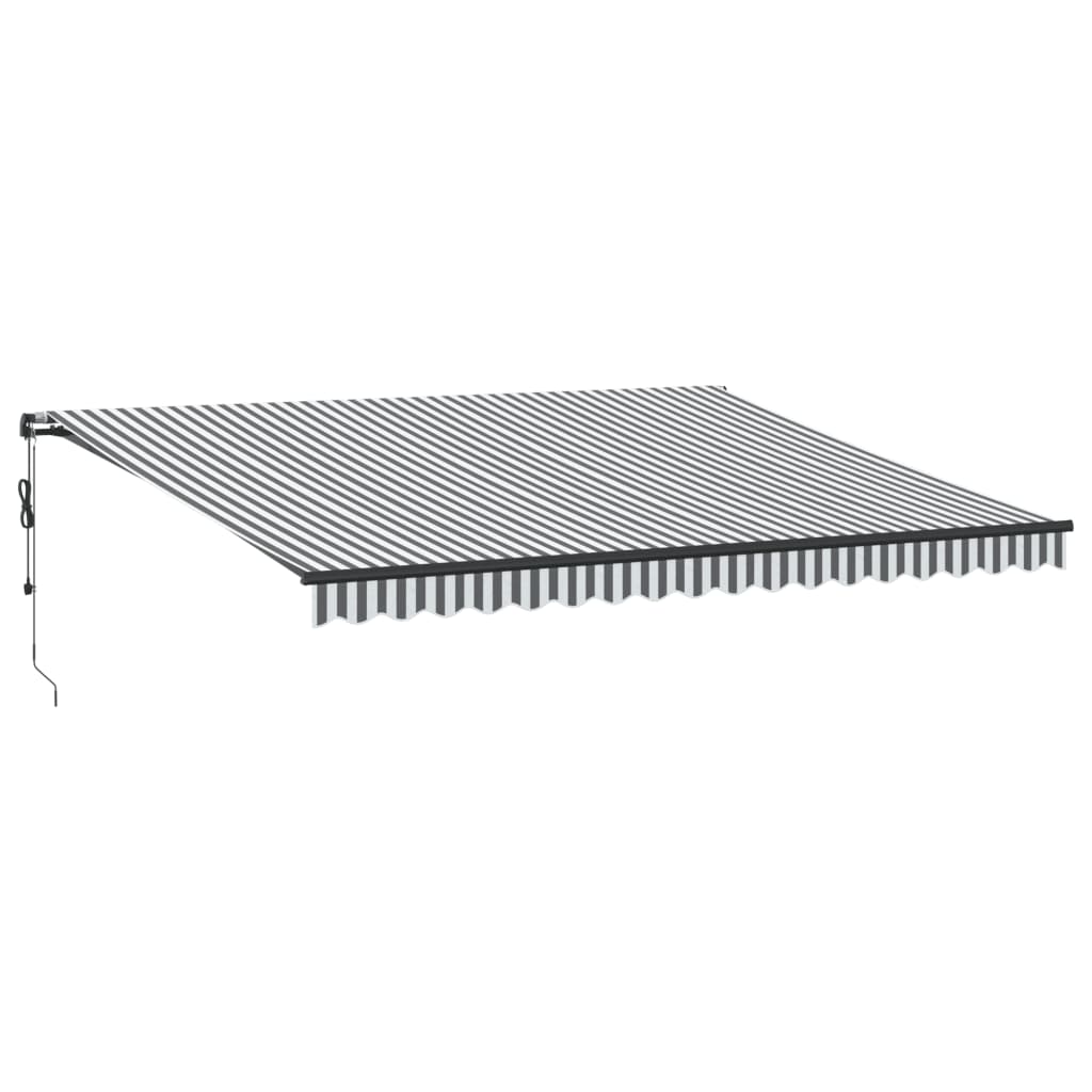 Tenda retrattile Antracite e Bianco 450 × 350 cm Poliestere