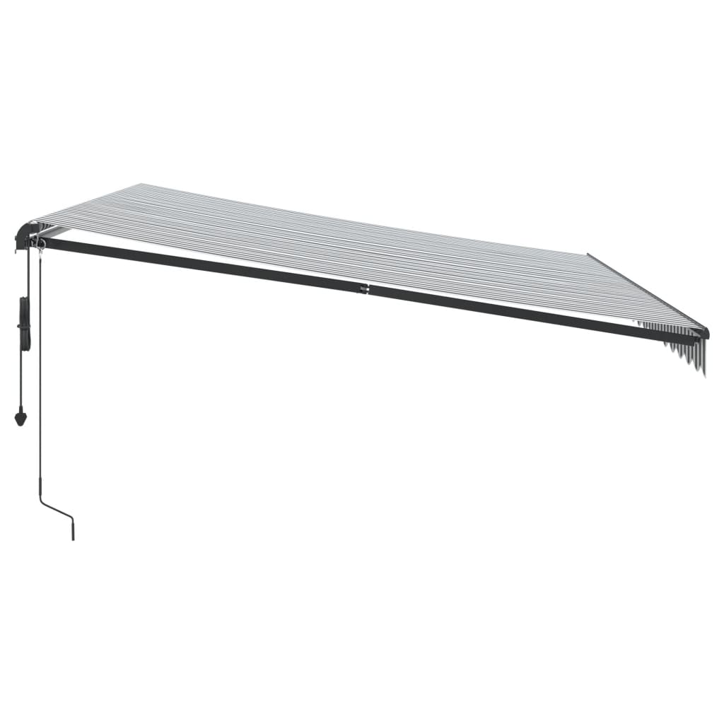 Tenda retrattile Antracite e Bianco 450 × 350 cm Poliestere