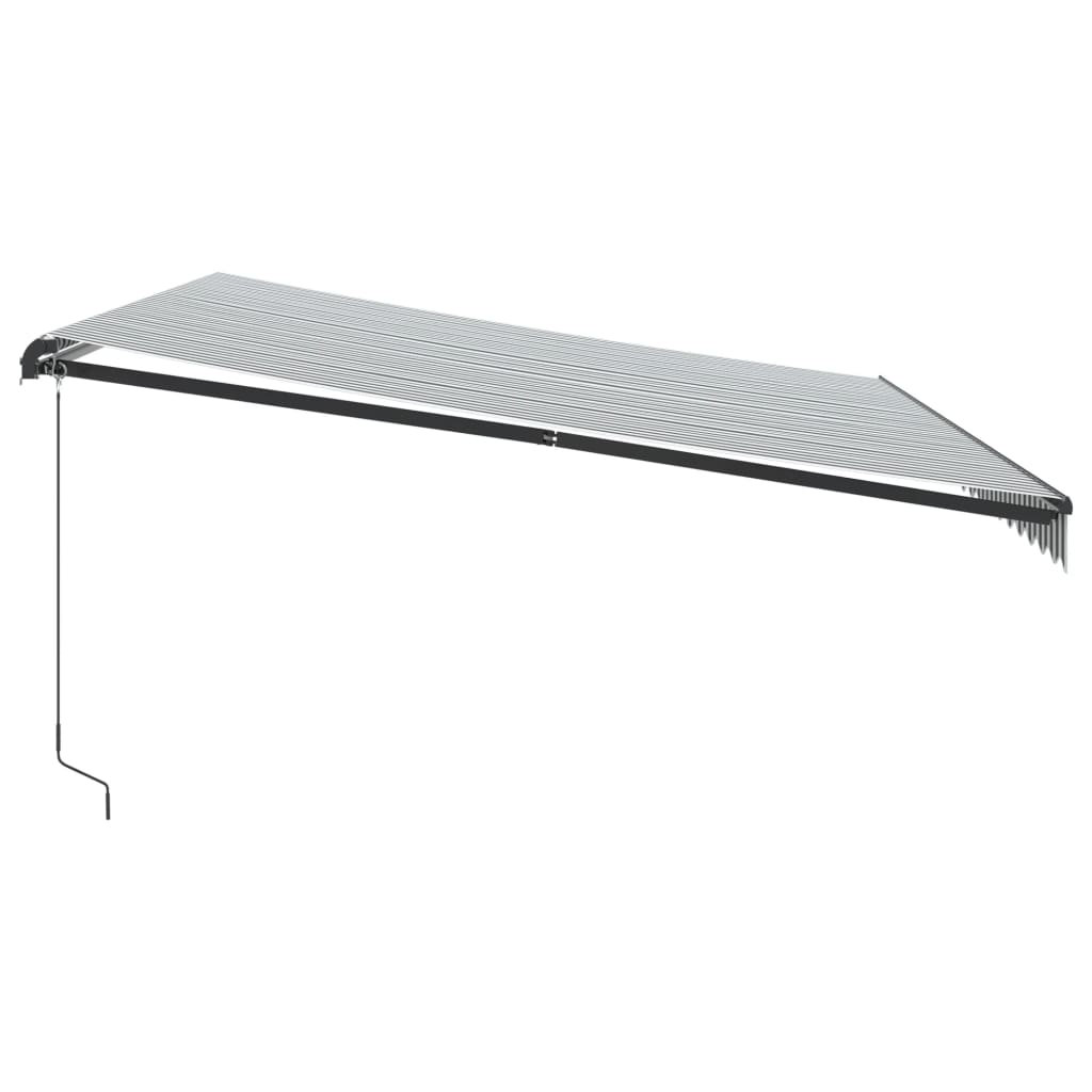 Tenda Retrattile Manuale con LED Antracite e Bianco 500x350 cm