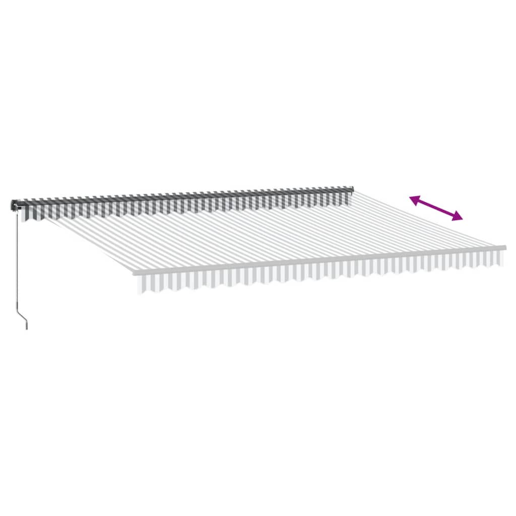 Tenda Retrattile Manuale con LED Antracite e Bianco 500x350 cm