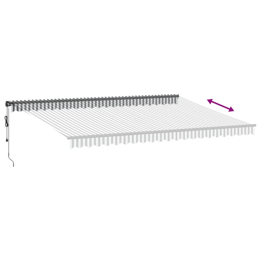 Tenda retrattile Antracite e Bianco 500 × 350 cm Poliestere