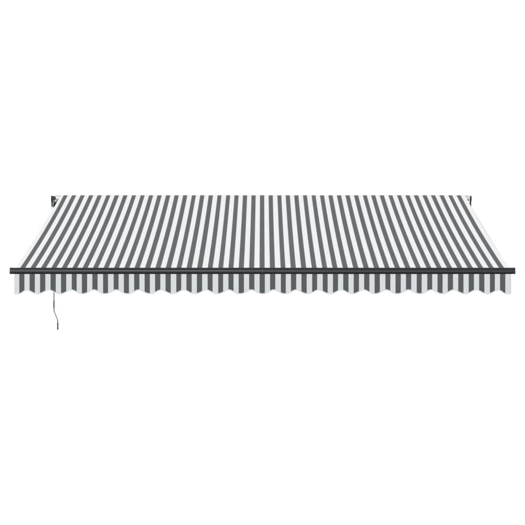 Tenda retrattile Antracite e Bianco 500 × 350 cm Poliestere