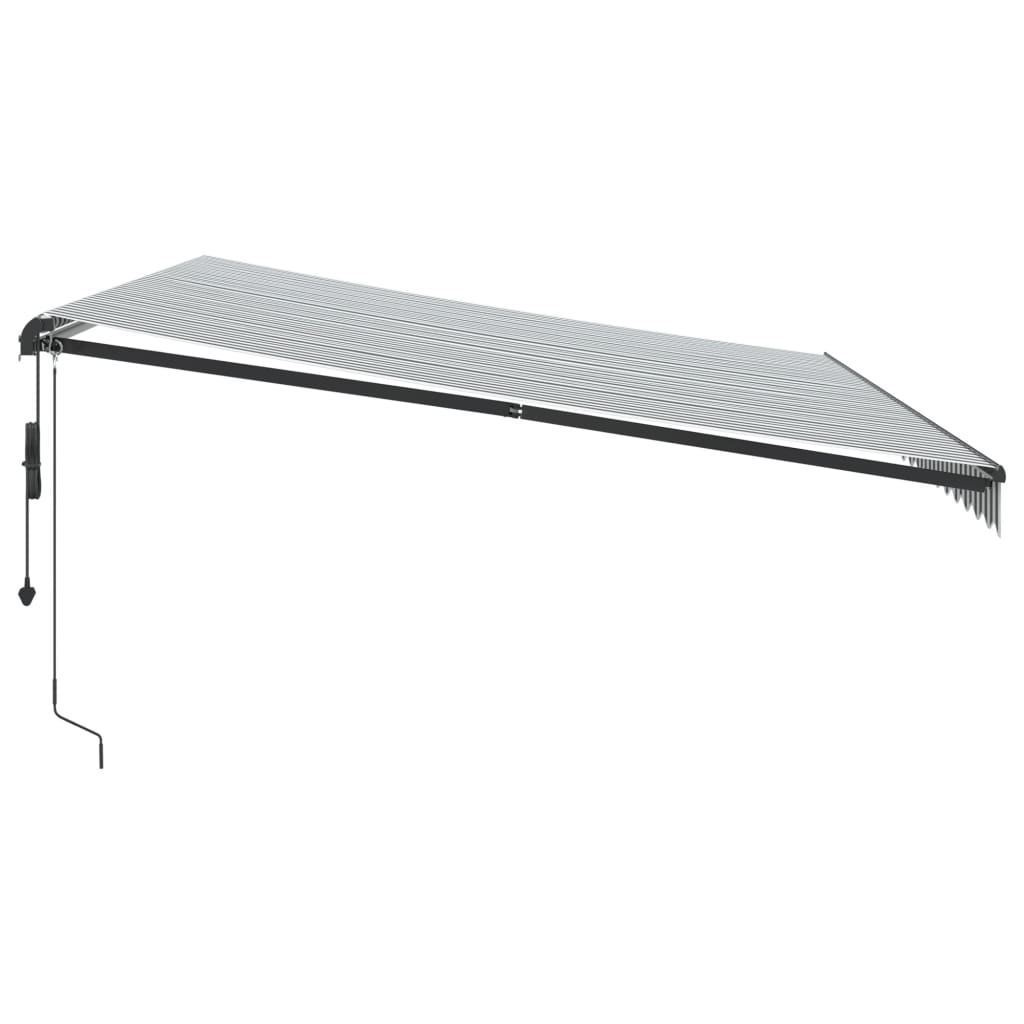 Tenda retrattile Antracite e Bianco 500 × 350 cm Poliestere