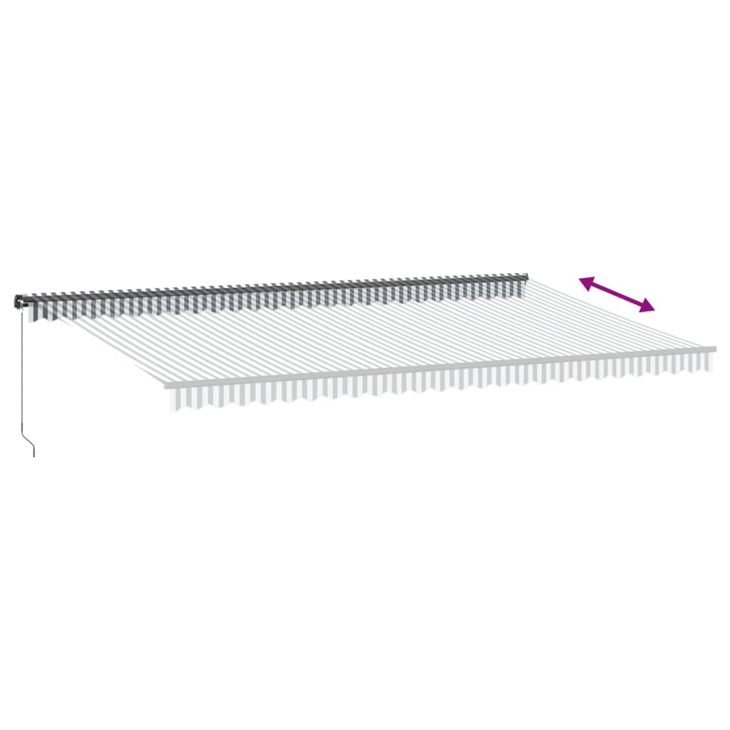 Tenda Retrattile Manuale con LED Antracite e Bianco 600x350 cm
