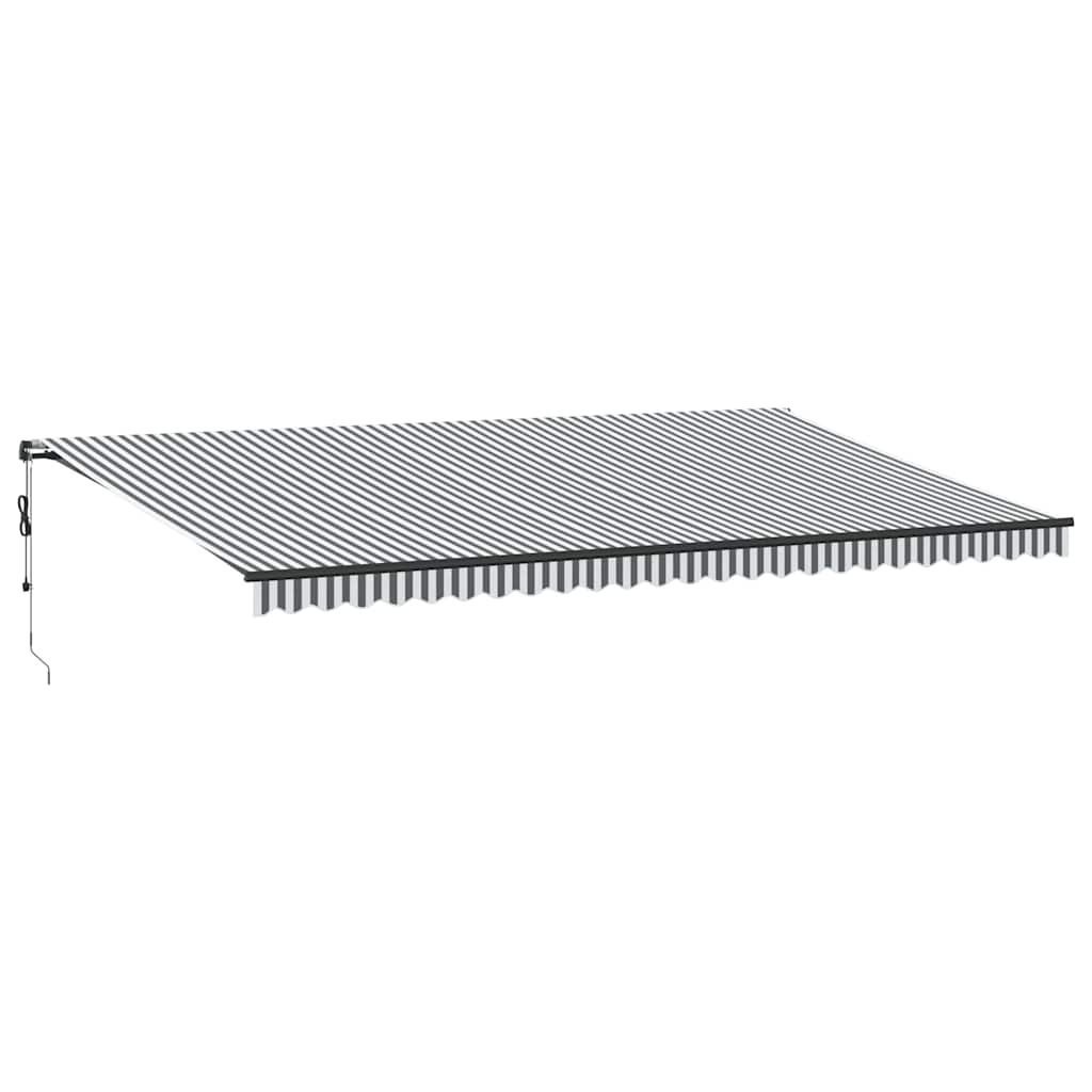 Tenda Retrattile Automatica LED Antracite e Bianco 600x350 cm