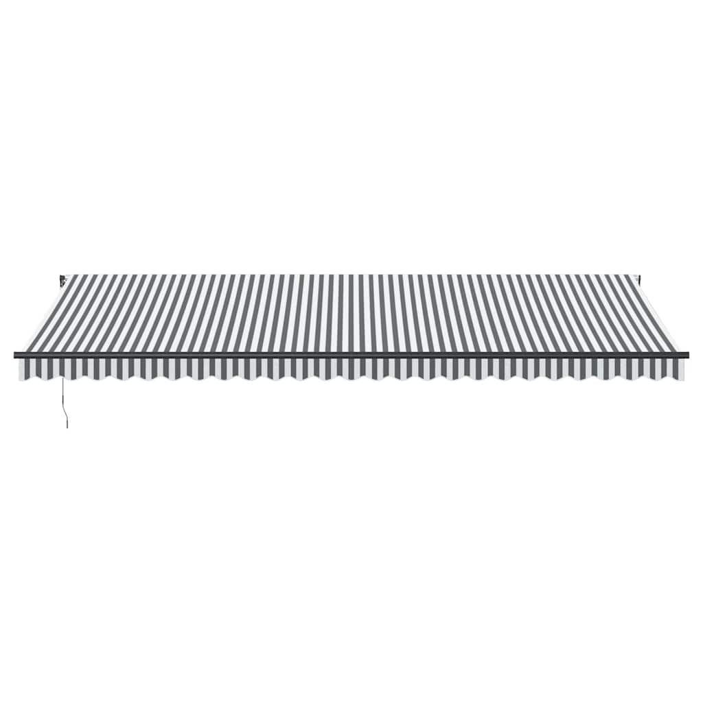 Tenda Retrattile Automatica LED Antracite e Bianco 600x350 cm