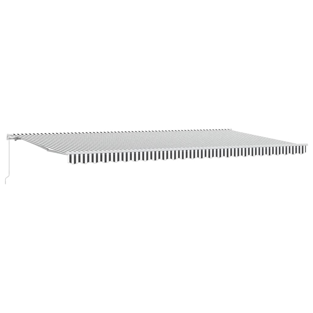 Tenda da Sole Retrattile Manuale Antracite e Bianco 600x300 cm