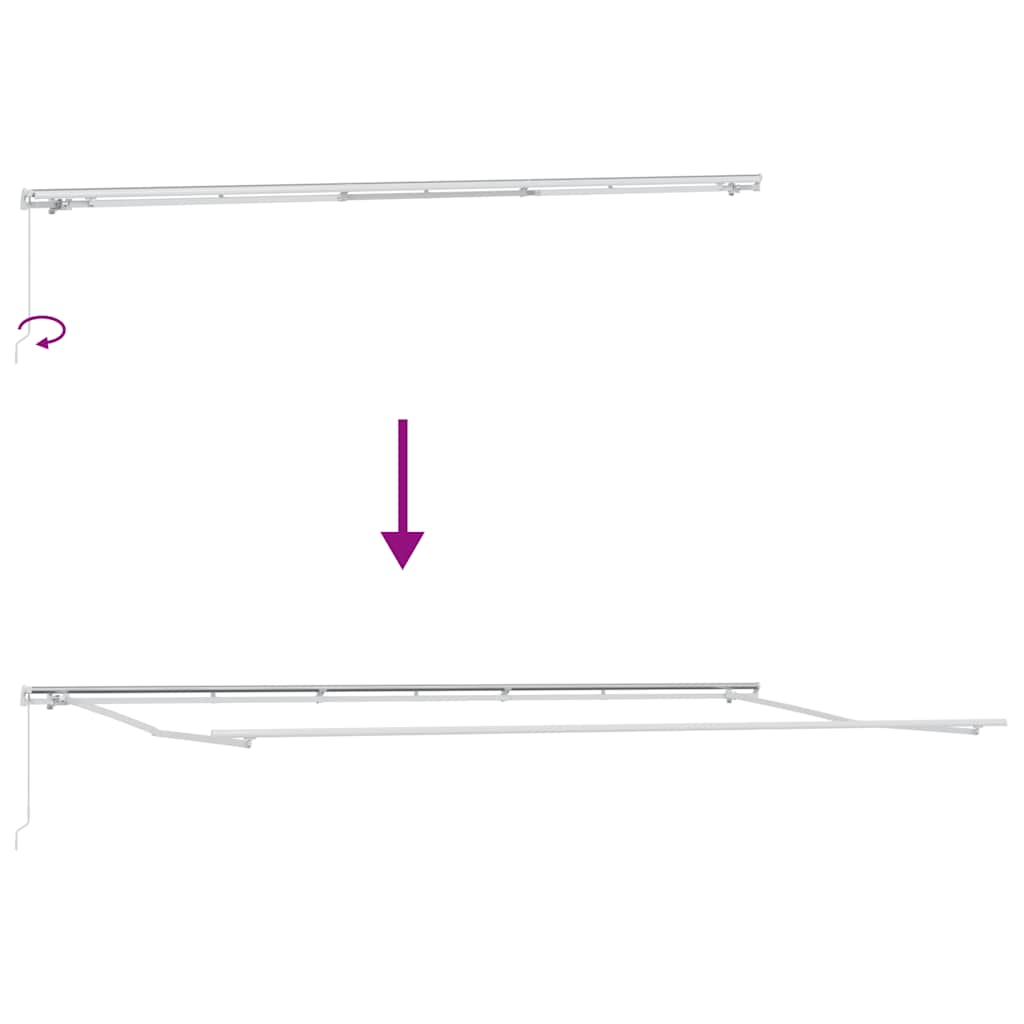 Tenda da Sole Retrattile Manuale Antracite e Bianco 600x300 cm