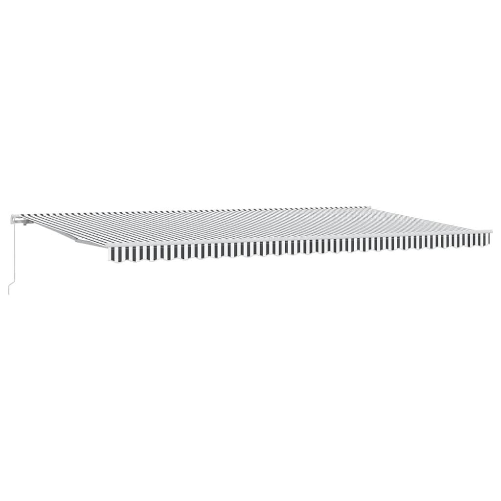 Tenda da Sole Retrattile Manuale Antracite e Bianco 500x300 cm