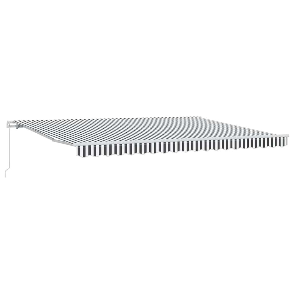 Tenda da Sole Retrattile Manuale Antracite e Bianco 450x300 cm