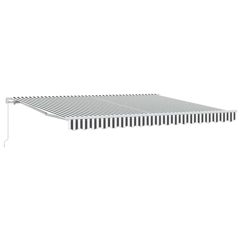 Tenda da Sole Retrattile Manuale Antracite e Bianco 400x300 cm