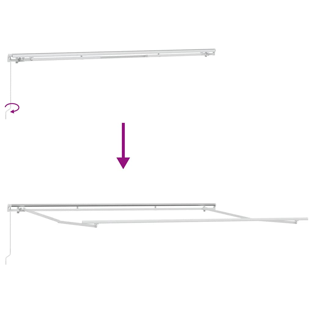 Tenda da Sole Retrattile Manuale Antracite e Bianco 400x300 cm