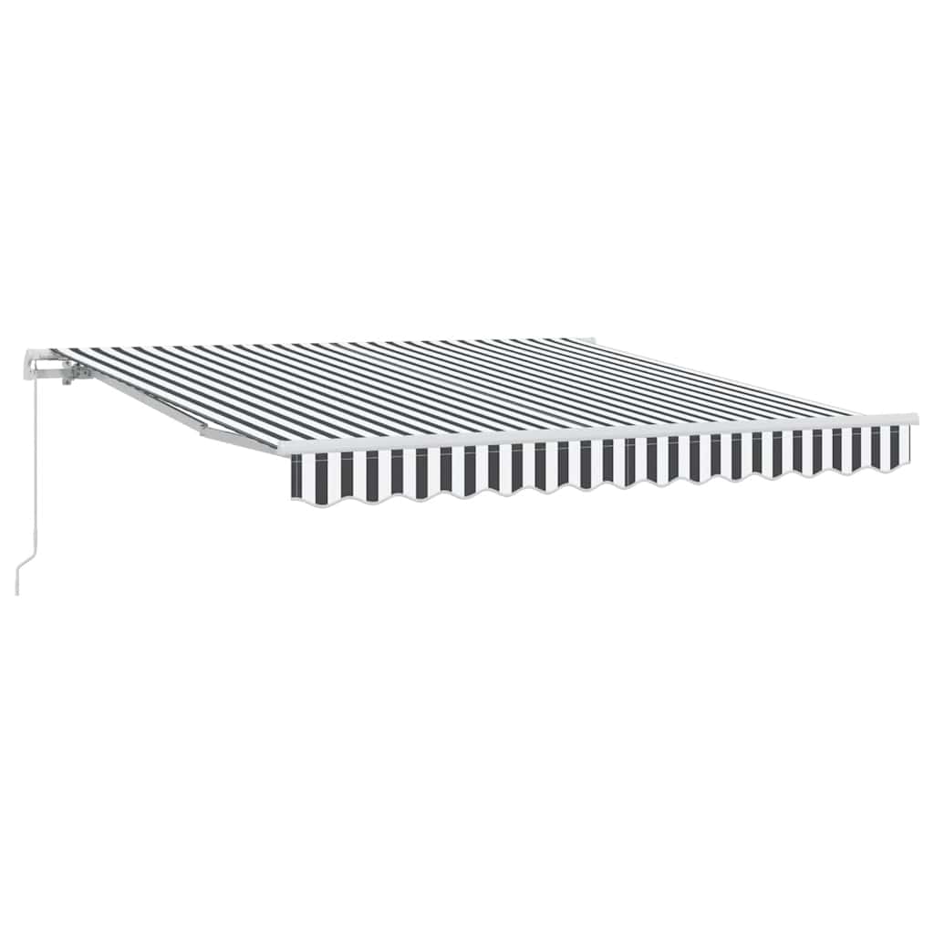 Tenda da Sole Retrattile Manuale Antracite e Bianco 300x250 cm