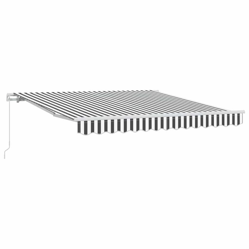 Tenda da Sole Retrattile Manuale Antracite e Bianco 300x250 cm